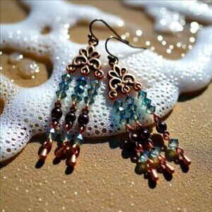 Sparkling Blue Chandelier Dangle Earrings! Enhance + Lean into Your Femininity